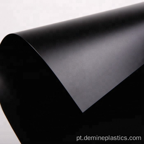 Filme plástico de policarbonato preto fosco